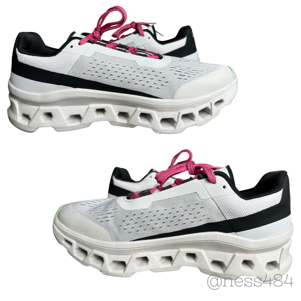 Womens On Running Cloudmonster Running Shoes Frost | Black US M 8.5 & W10 - Picture 3 of 7
